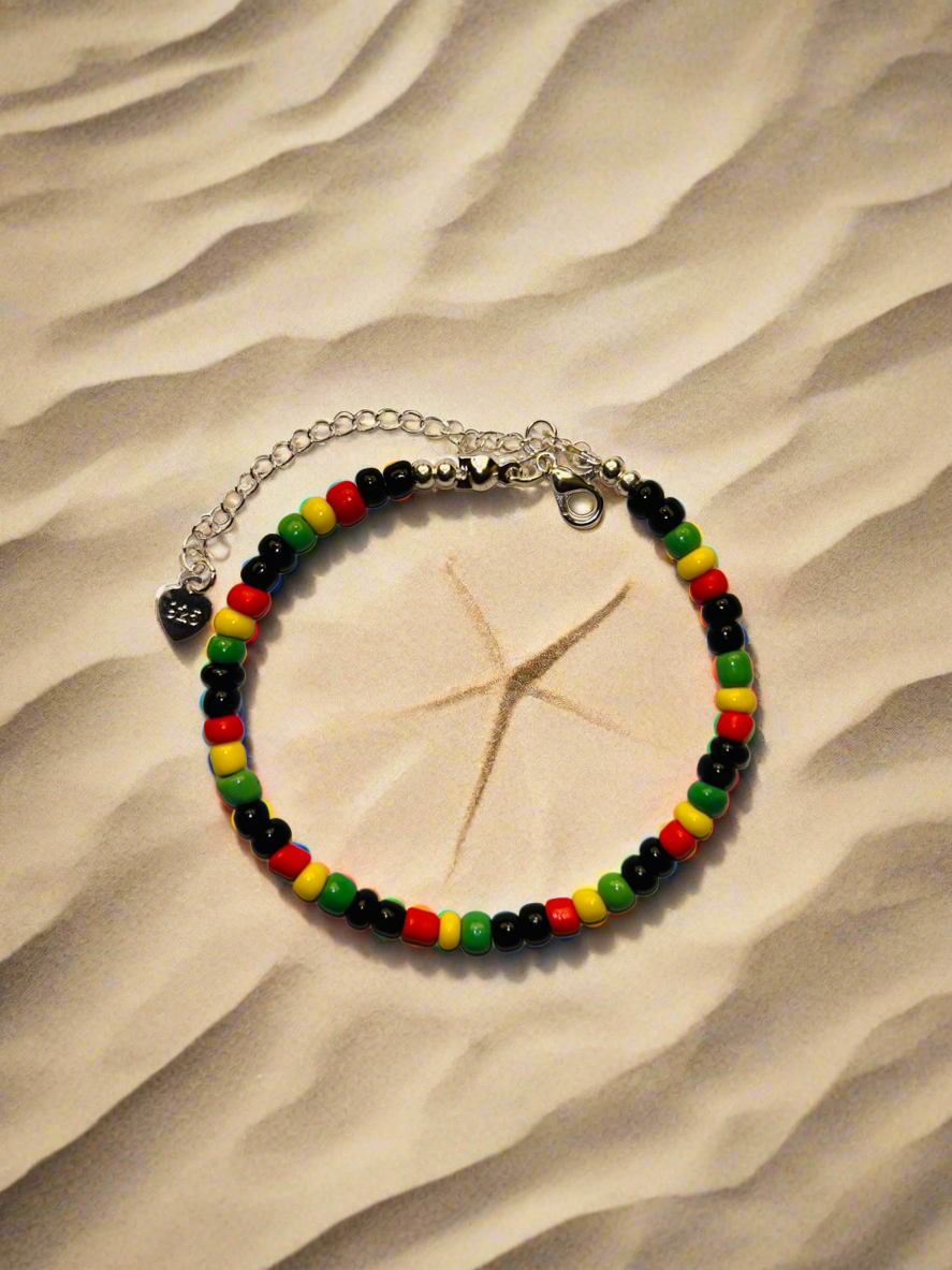 Rastafarian Beaded Anklet