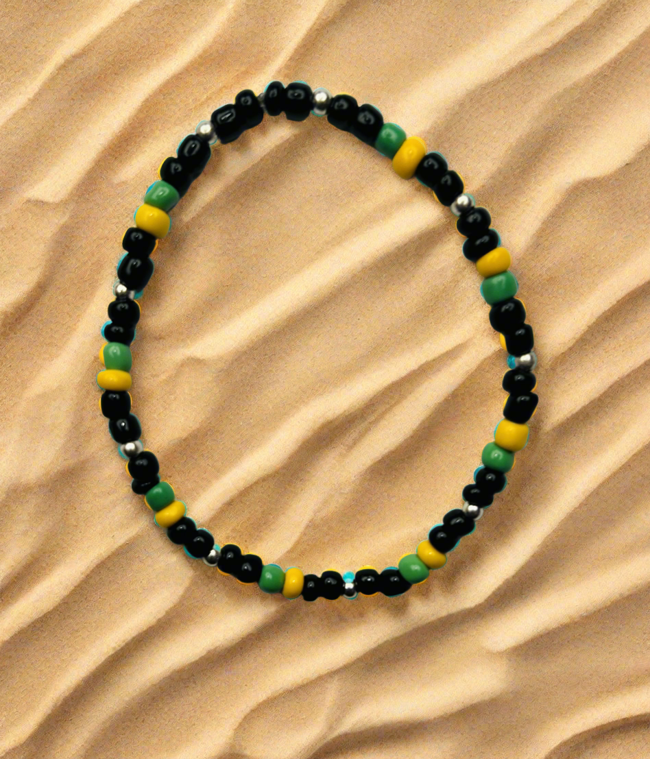 Jamaica Silver Beaded Bracelet